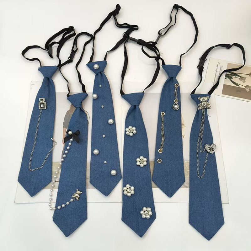 Men Accessories Neck Chain - 카우보이 스타일 블루 넥타이 JK 셔츠