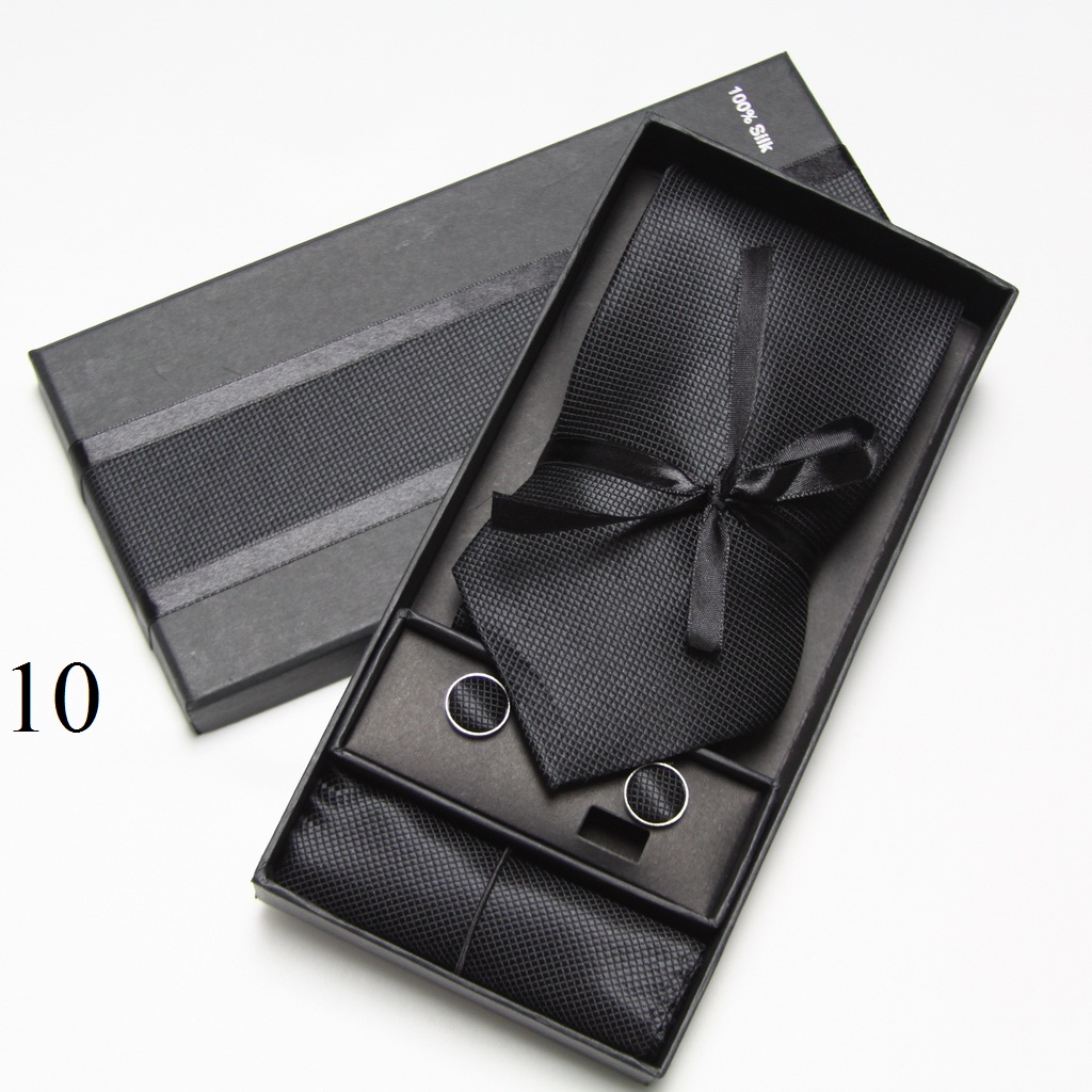 Neck Tie Set Box - 솔리드 넥타이 세트 박스 커프스 단추