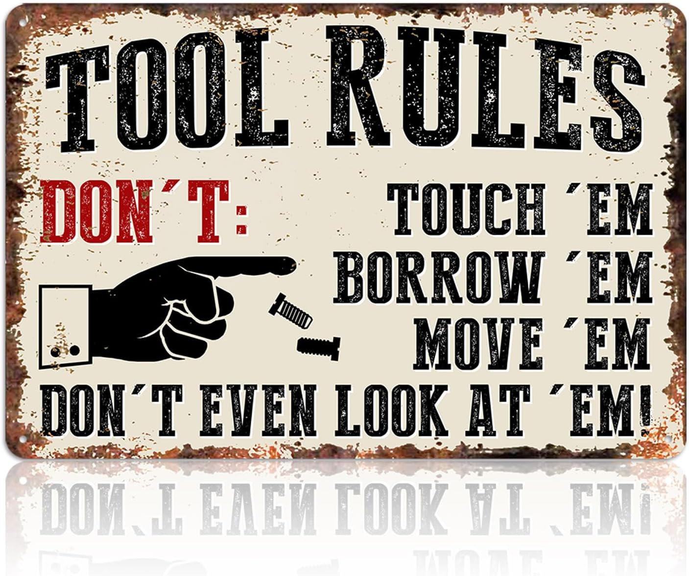 Men Accessories Rule - 차고 장식용 금속 벽 장식 -