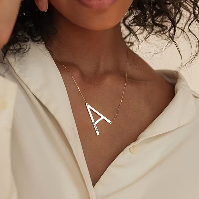Men Accessories Neck Chain - 여성 남성용 맞춤 이니셜 이름 목걸이,