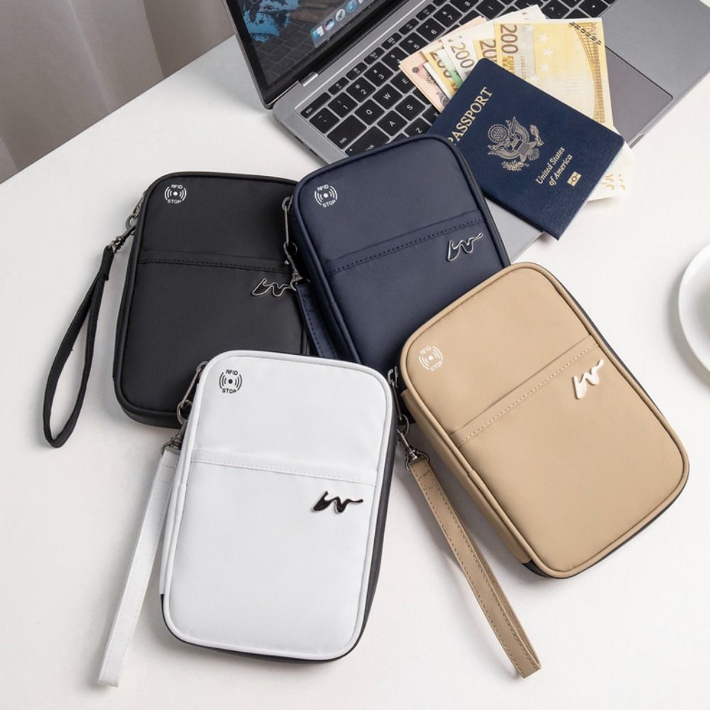 Passport Wallet Rfid - 휴대용 폴리에스테르 카드 케이스, 대용량 지퍼