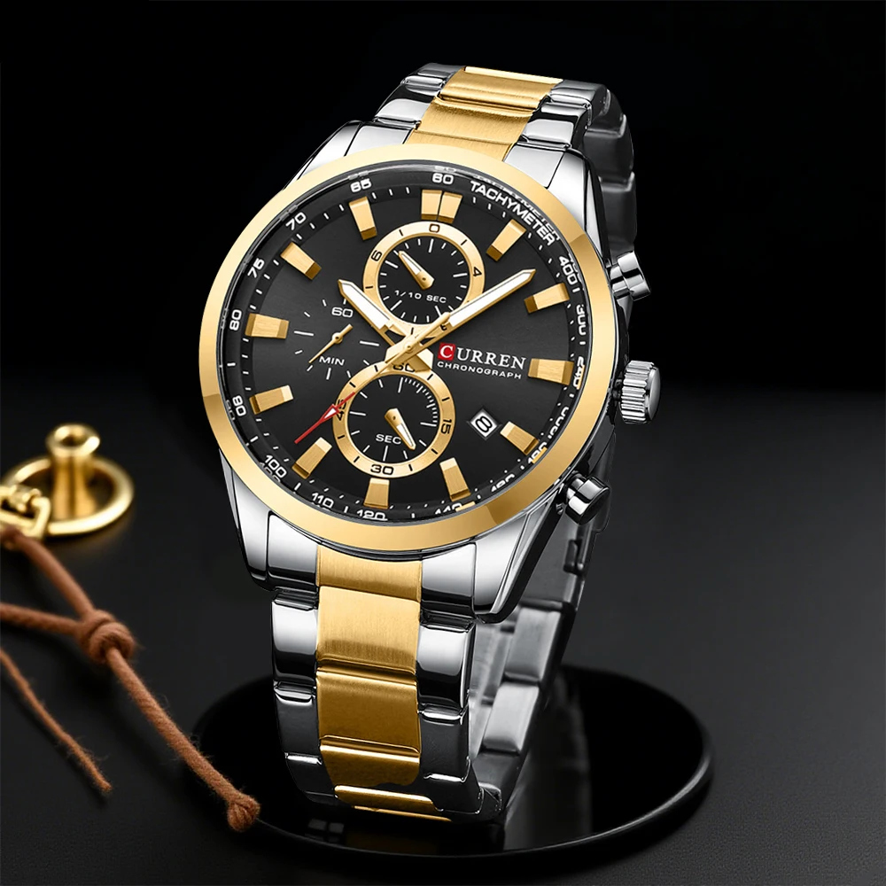 Men'S Accessories Jewelry Bracelet - CURREN 캐주얼 쿼츠 크로노 스포츠 시계