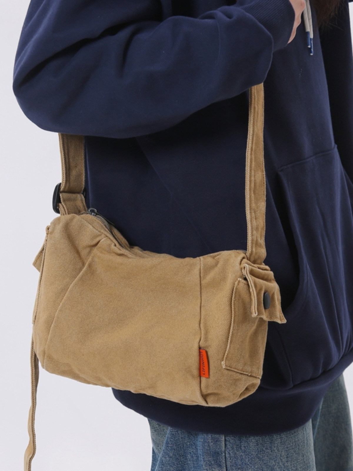 Men'S Accessories Backpack - 레트로 캔버스 메신저 백 싱글 숄더