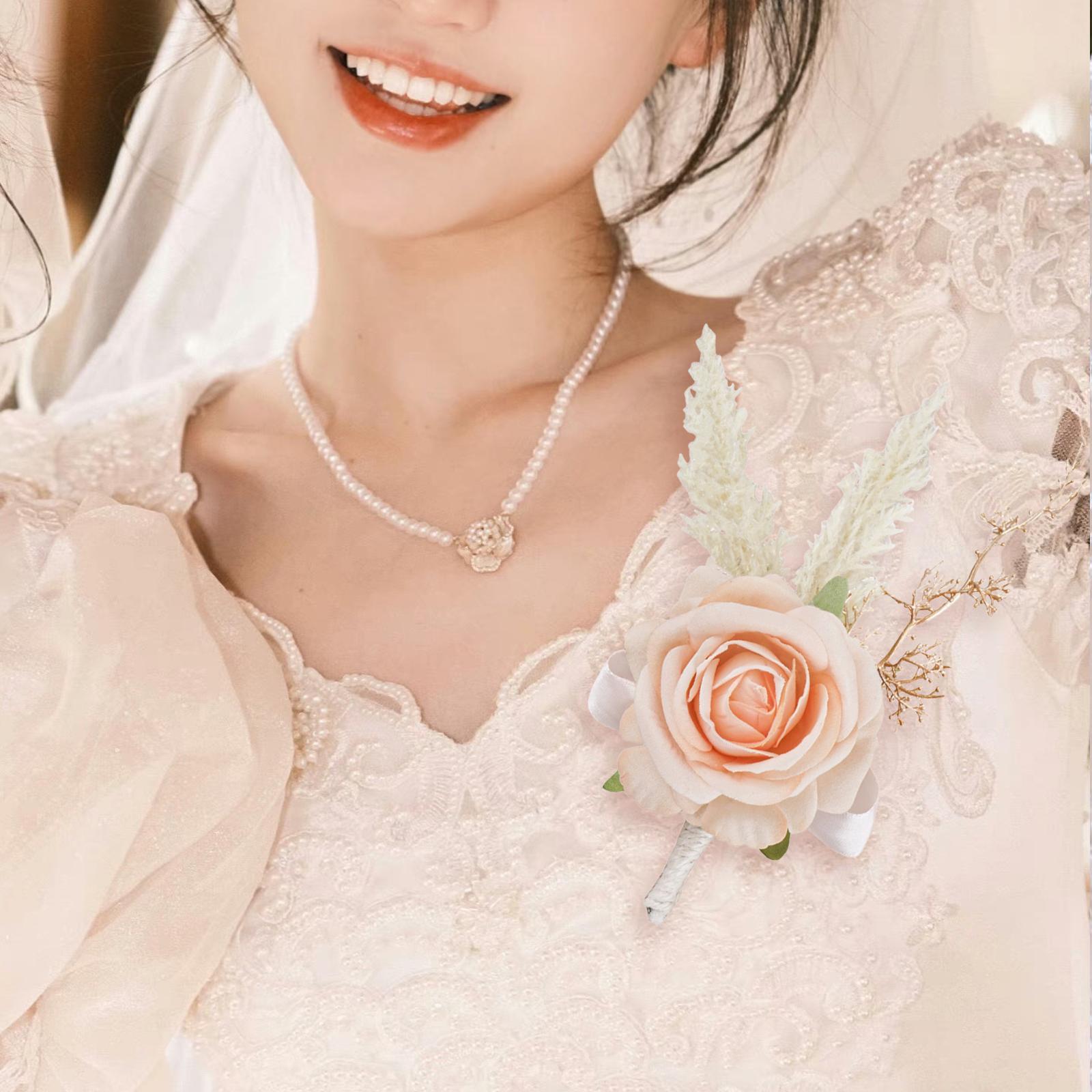 Men Accessories Elegant - 우아한 장미 부토니에 수제 인공 꽃