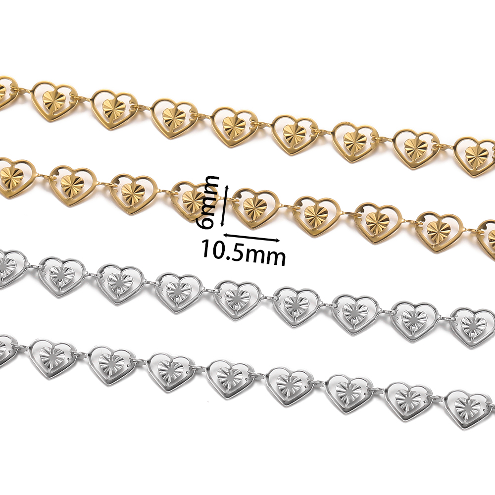 1 미터 스테인레스 스틸 더블 복숭아 하트 체인 쥬얼리 - Men'S Accessories Jewelry Bracelet 리뷰 및 가격