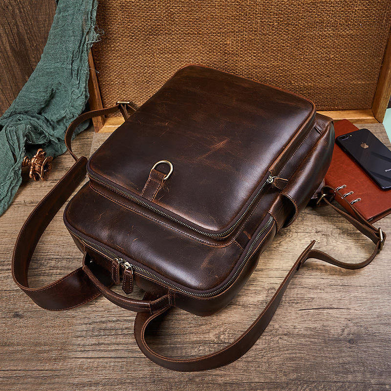 남성용 탑 그레인 왁스 가죽 노트북 백팩 |   비즈니 - Men'S Accessories Backpack 리뷰 및 가격