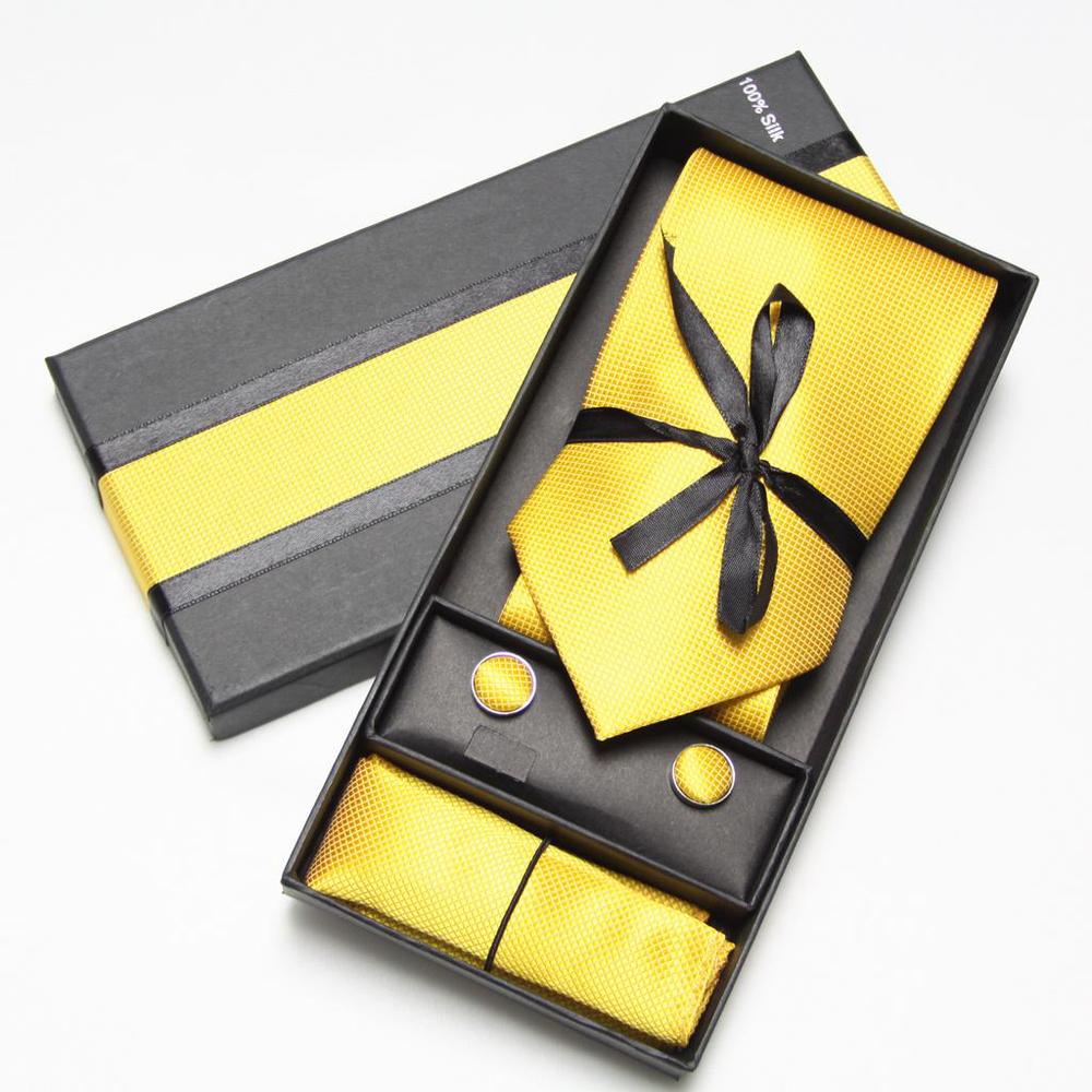 솔리드 넥타이 세트 박스 커프스 단추 손수건 남성 패션 - Neck Tie Set Box 리뷰 및 가격