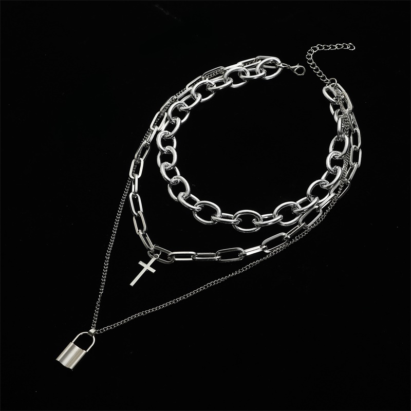 FNQUFUJ 계층화 된 그런지 미적 보석 펑크 체인  - Men Accessories Neck Chain 리뷰 및 가격