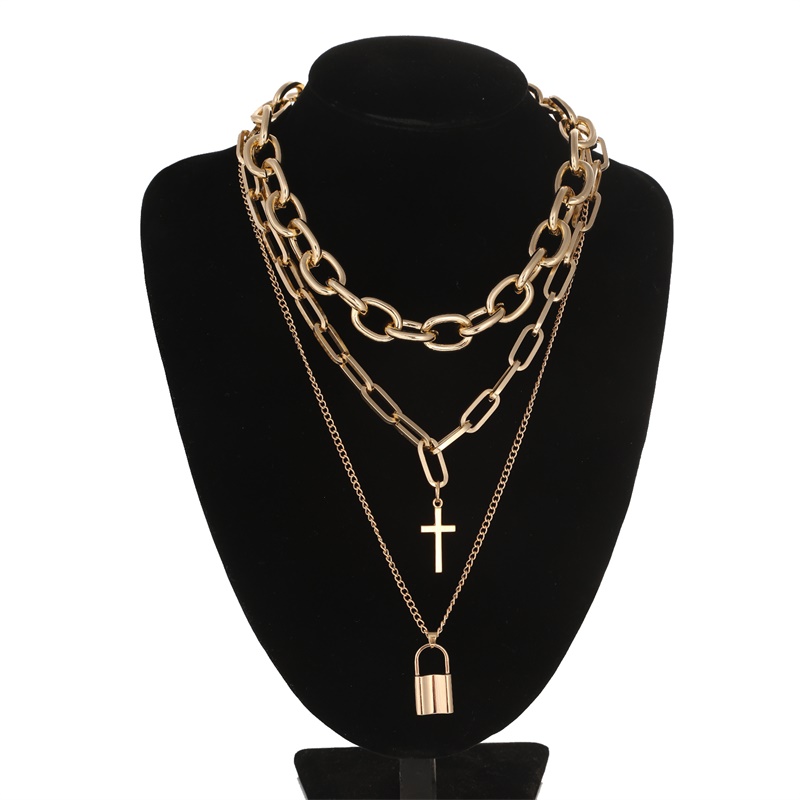 FNQUFUJ 계층화 된 그런지 미적 보석 펑크 체인  - Men Accessories Neck Chain 리뷰 및 가격