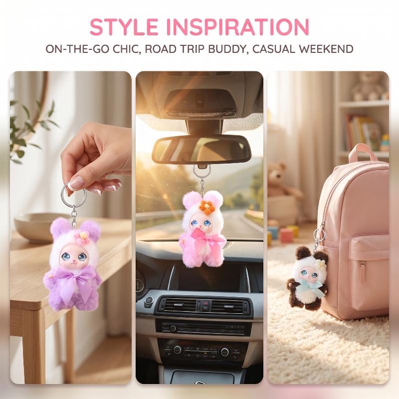 귀여운 동물 인형 키체인 15cm 카와이 비닐 인형 펜 - Men Keychain Accessories 리뷰 및 가격