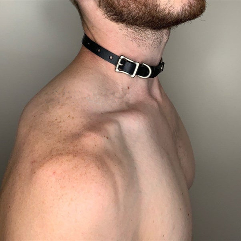 페티시 남성용 하네스 체인 칼라 PU 가죽 수제 펑크  - Men Accessories Neck Chain 리뷰 및 가격