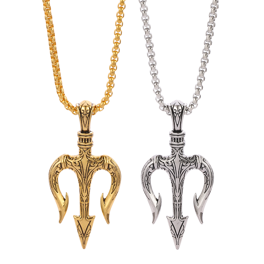 펑크 빈티지 넵튠 트라이던트 펜던트 목걸이, 힙합 보이 - Men Accessories Neck Chain 리뷰 및 가격