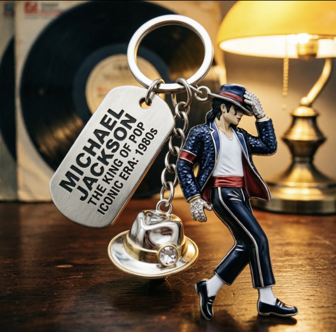 마이클 잭슨 열쇠고리, 클래식 댄스 킹 펜던트 키링,  - Men Keychain Accessories 리뷰 및 가격
