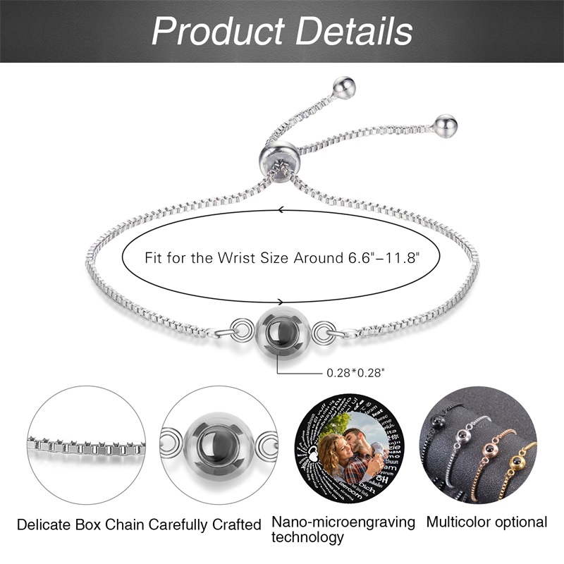 사용자 정의 사진 팔찌 개인화 된 사진 프로젝션 팔찌  - Men'S Accessories Jewelry Bracelet 리뷰 및 가격
