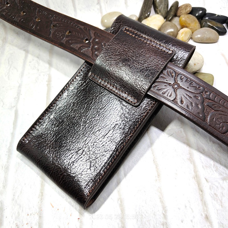 남성용 휴대폰 허리 가방, 정품 가죽 휴대폰 시스, 범 - Men Accessories Pack 리뷰 및 가격