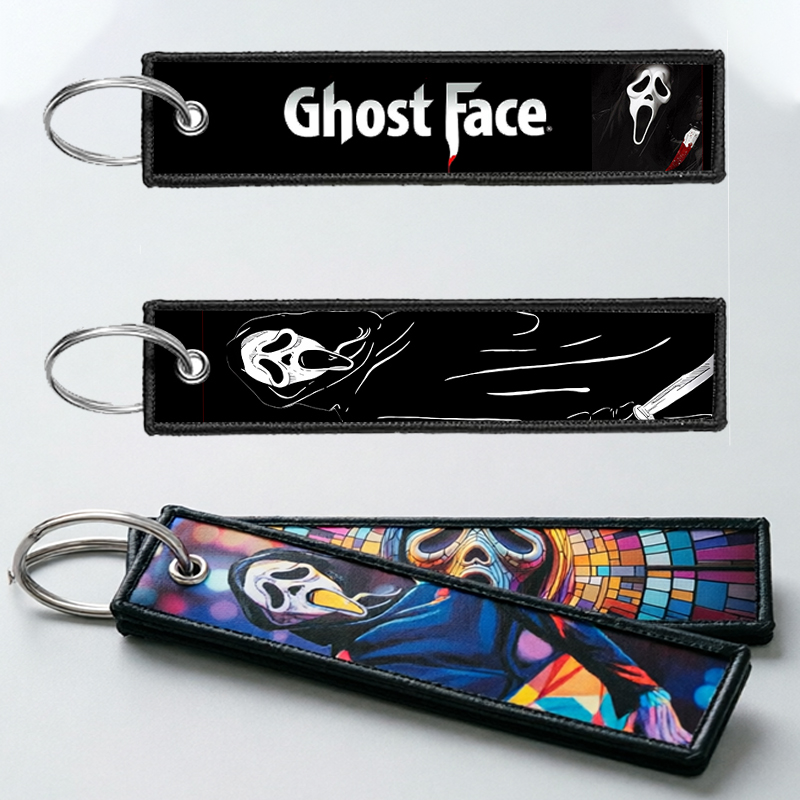 고스트 페이스 키체인 남녀공용 자수 키홀더 만화 키 태 - Men Keychain Accessories 리뷰 및 가격