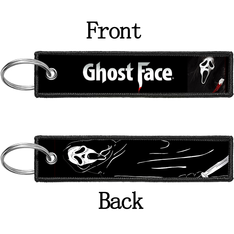 고스트 페이스 키체인 남녀공용 자수 키홀더 만화 키 태 - Men Keychain Accessories 리뷰 및 가격