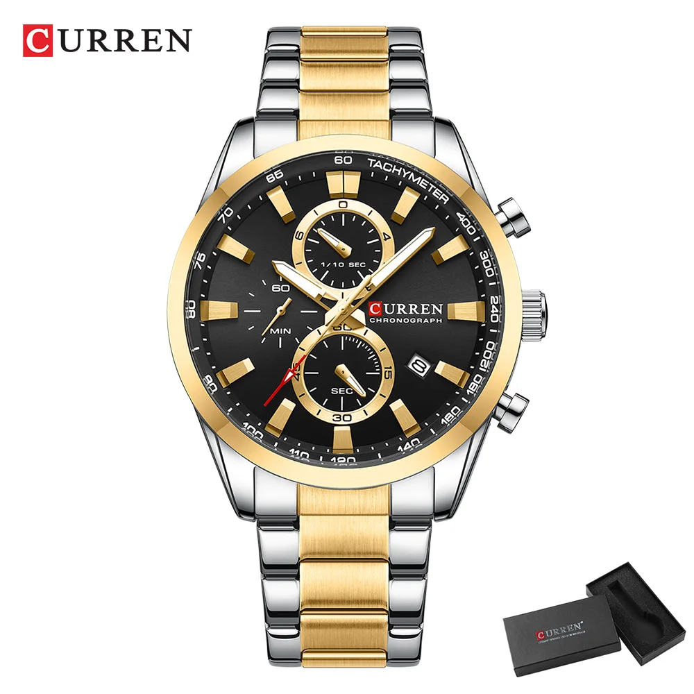 CURREN 캐주얼 쿼츠 크로노 스포츠 시계 남성용 브 - Men'S Accessories Jewelry Bracelet 리뷰 및 가격
