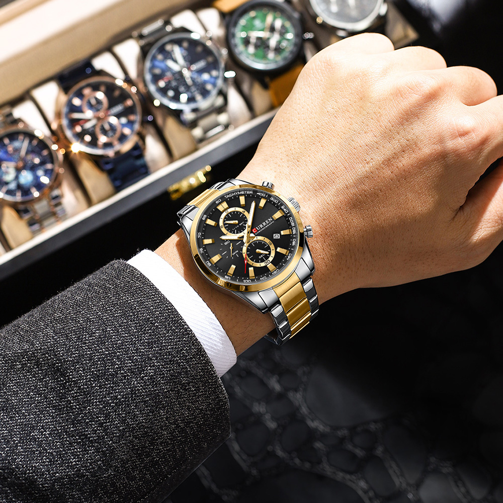 CURREN 캐주얼 쿼츠 크로노 스포츠 시계 남성용 브 - Men'S Accessories Jewelry Bracelet 리뷰 및 가격
