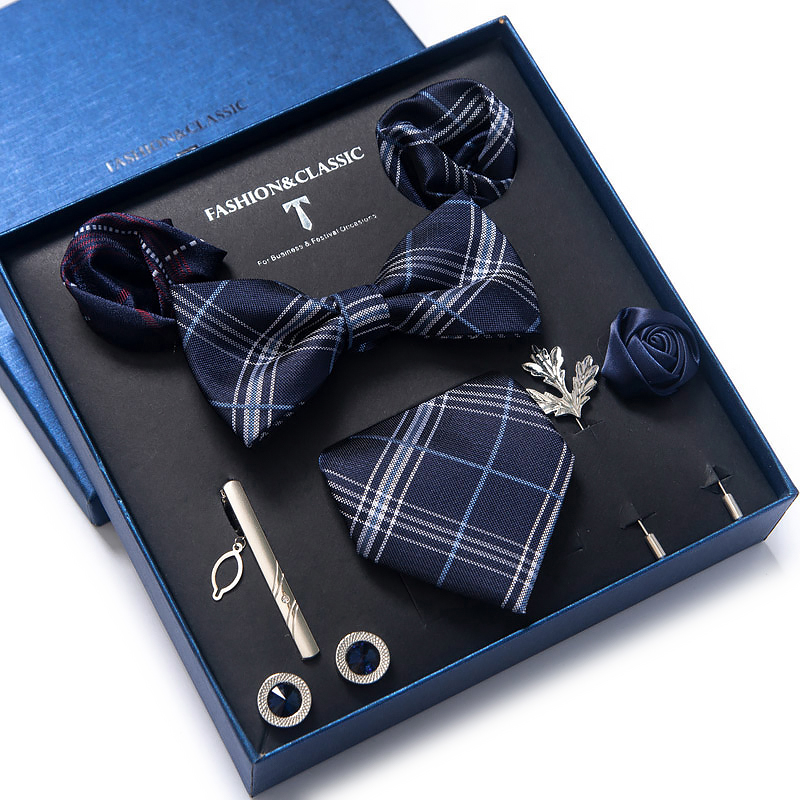 도매 클래식 웨딩 선물 넥타이 포켓 스퀘어 커프스 단추 - Neck Tie Set Box 리뷰 및 가격