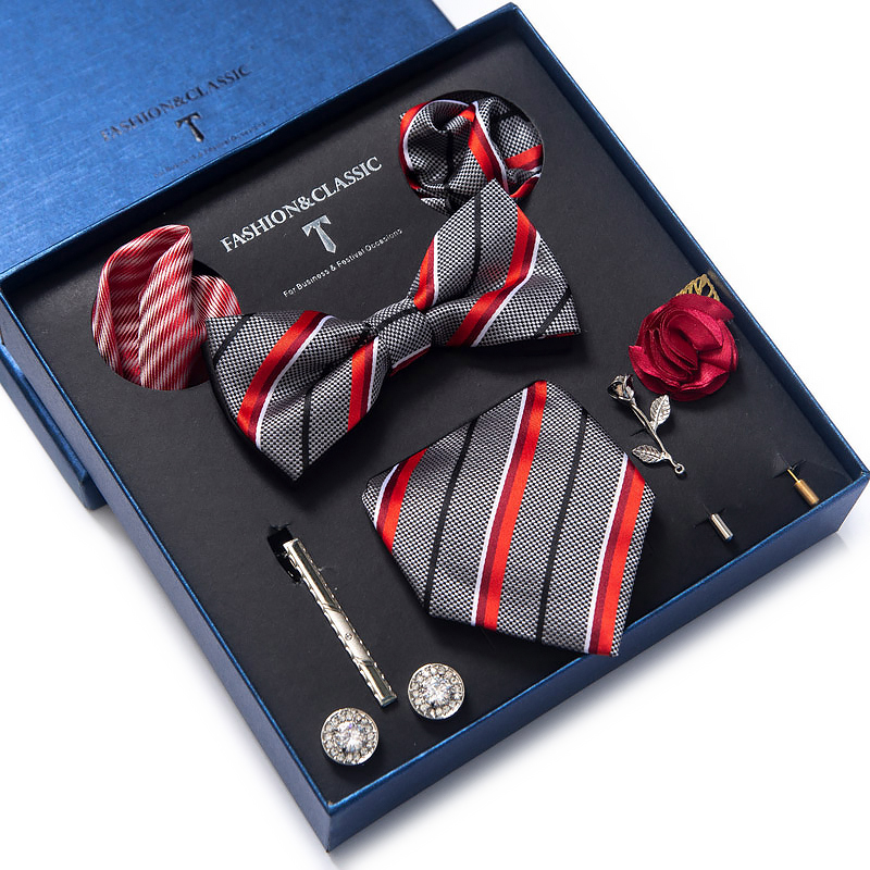 도매 클래식 웨딩 선물 넥타이 포켓 스퀘어 커프스 단추 - Neck Tie Set Box 리뷰 및 가격