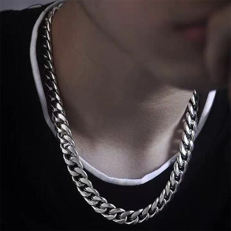 925 스털링 실버 도금 플랫 쿠반 체인 목걸이 남성용 - Men Accessories Neck Chain 리뷰 및 가격
