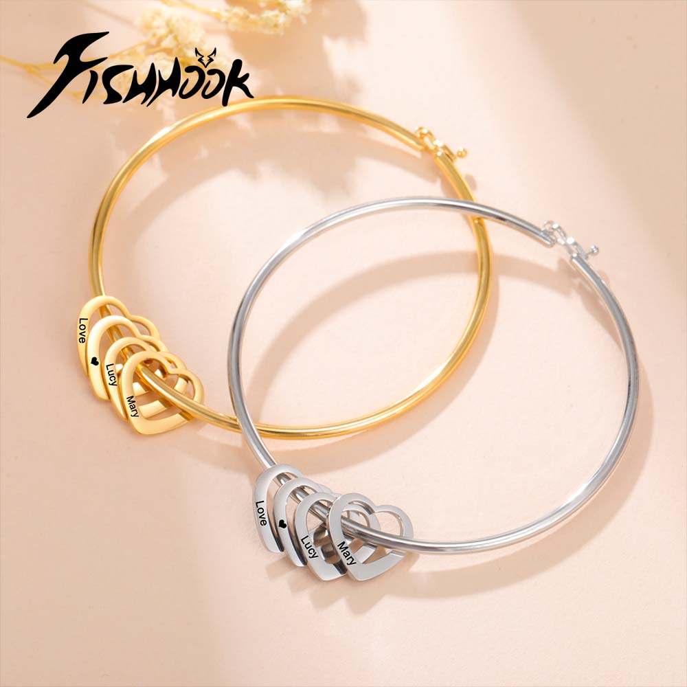 커플 친구 자매 하트 이름 개인 맞춤 팔찌 커스텀 뱅글 - Men'S Accessories Jewelry Bracelet 리뷰 및 가격