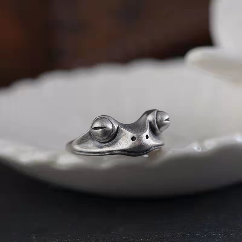 남자를위한 레트로 고민 된 개구리 반지 펑크 고딕 조정 - Men Accessories Drawing 리뷰 및 가격
