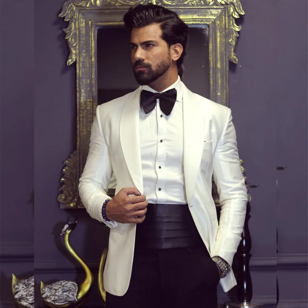 클래식 영국 스타일 화이트 재킷 블랙 바지, 우아한 신 - Men Accessories Elegant 리뷰 및 가격
