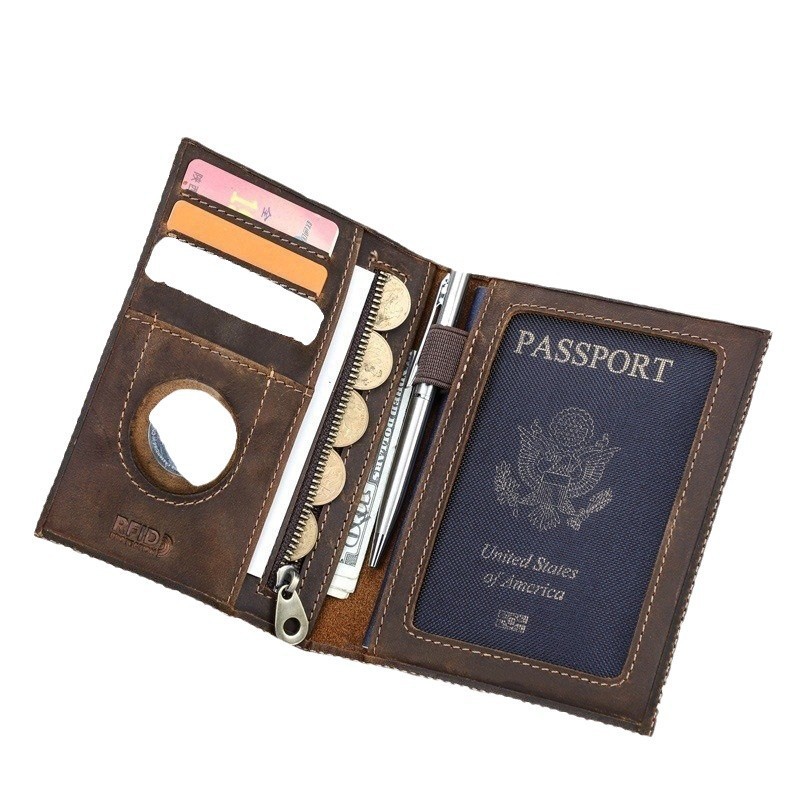 맞춤형 로고 정품 가죽 슬림 여행 여권 거치대 지갑,  - Passport Wallet Rfid 리뷰 및 가격