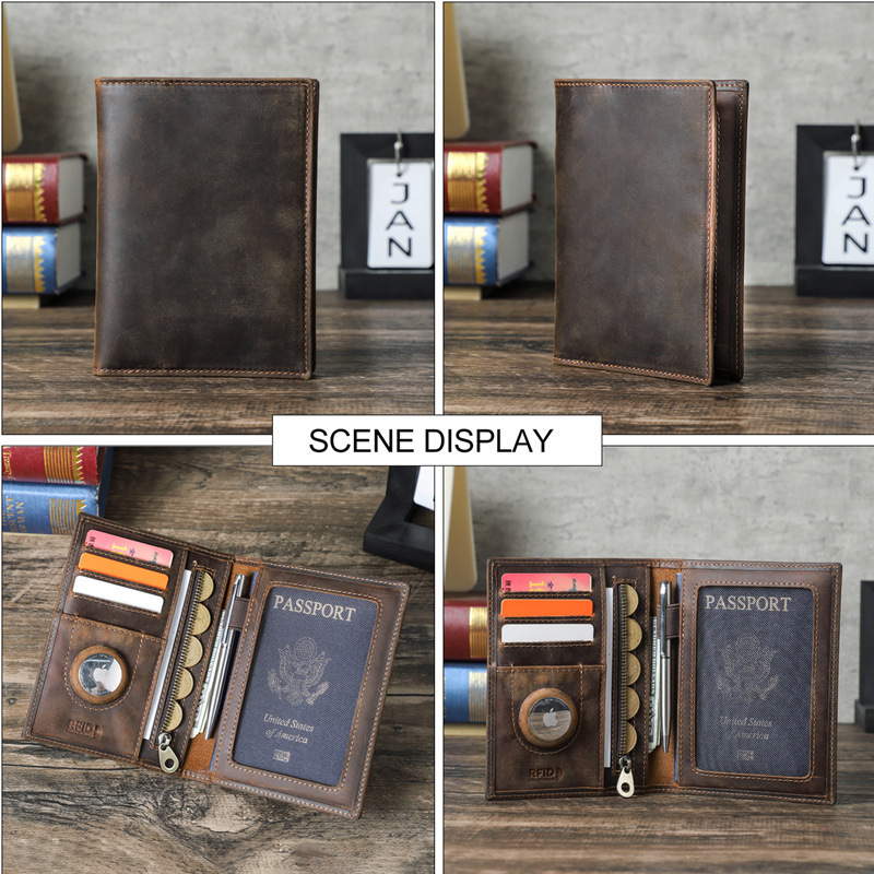 맞춤형 로고 정품 가죽 슬림 여행 여권 거치대 지갑,  - Passport Wallet Rfid 리뷰 및 가격