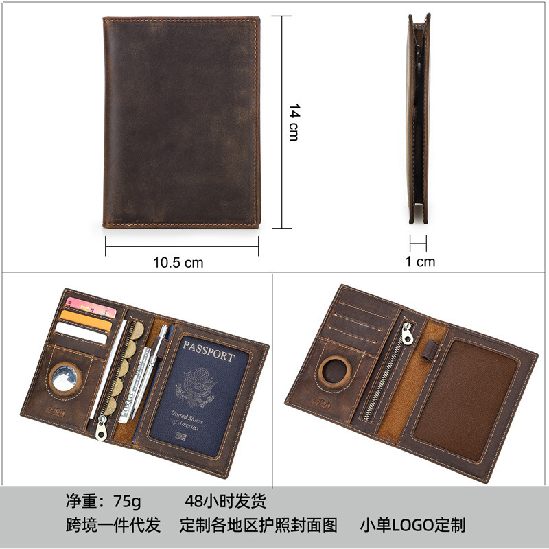맞춤형 로고 정품 가죽 슬림 여행 여권 거치대 지갑,  - Passport Wallet Rfid 리뷰 및 가격