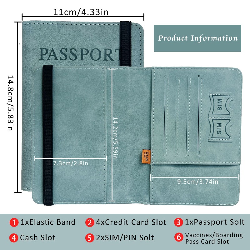 PU 가죽 여권 홀더, RFID 차단 여권 커버, 다기 - Passport Wallet Rfid 리뷰 및 가격