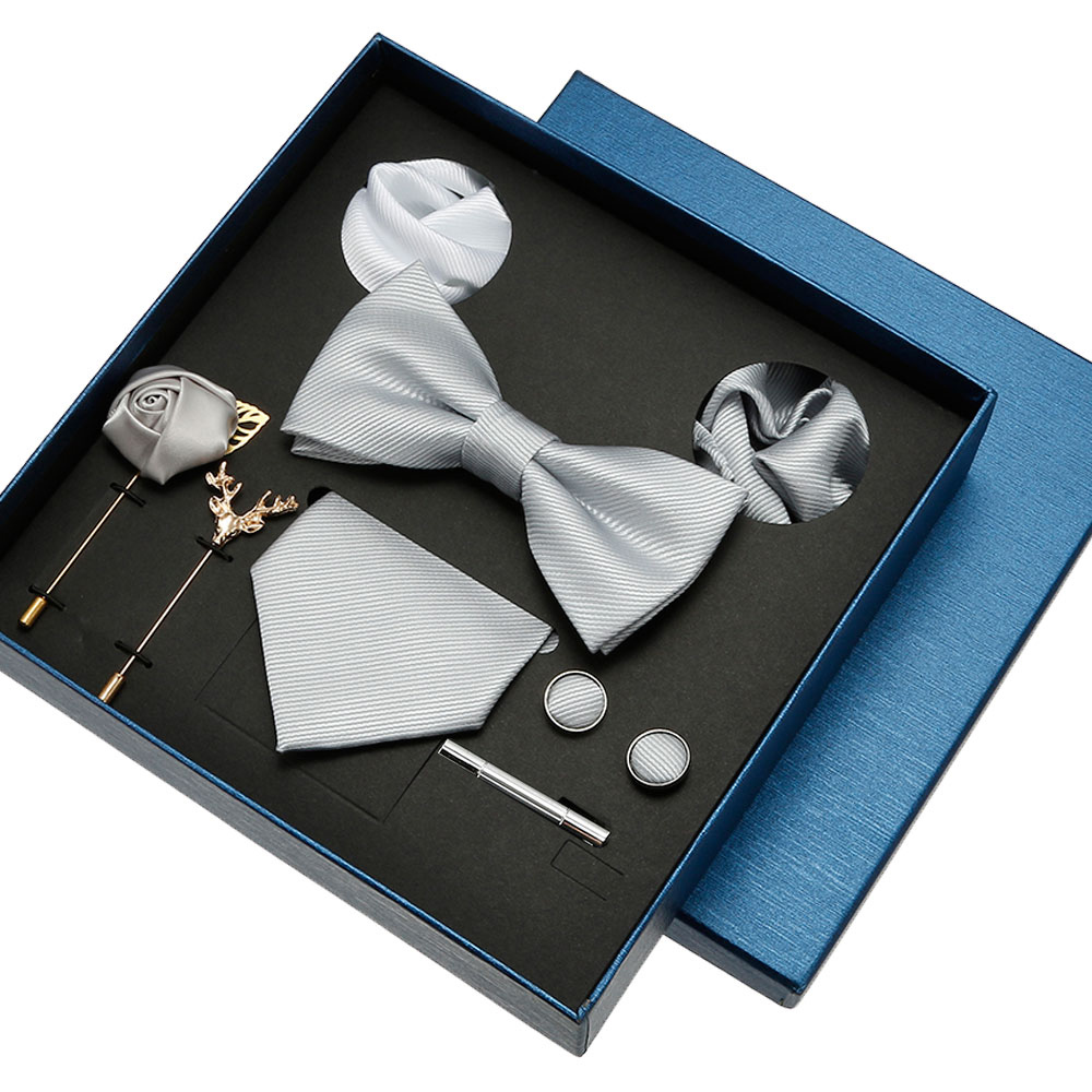 남자를위한 일반 넥타이 세트 솔리드 컬러 넥타이 포켓  - Neck Tie Set Box 리뷰 및 가격