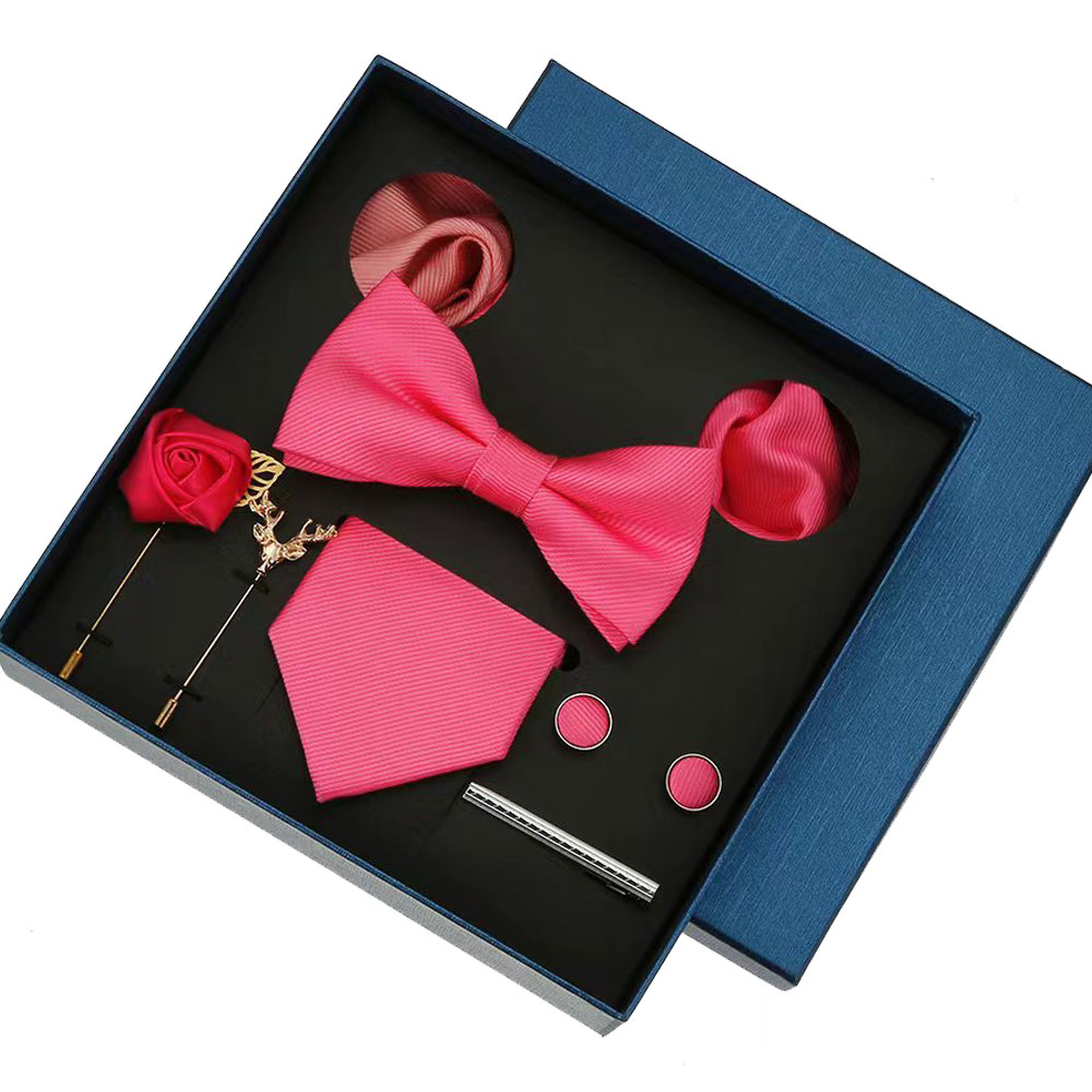 남자를위한 일반 넥타이 세트 솔리드 컬러 넥타이 포켓  - Neck Tie Set Box 리뷰 및 가격